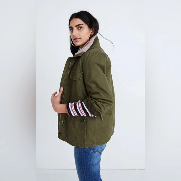 Madewell women’s Sherpa trimmed surplus jacket size small - Picture 11 of 11